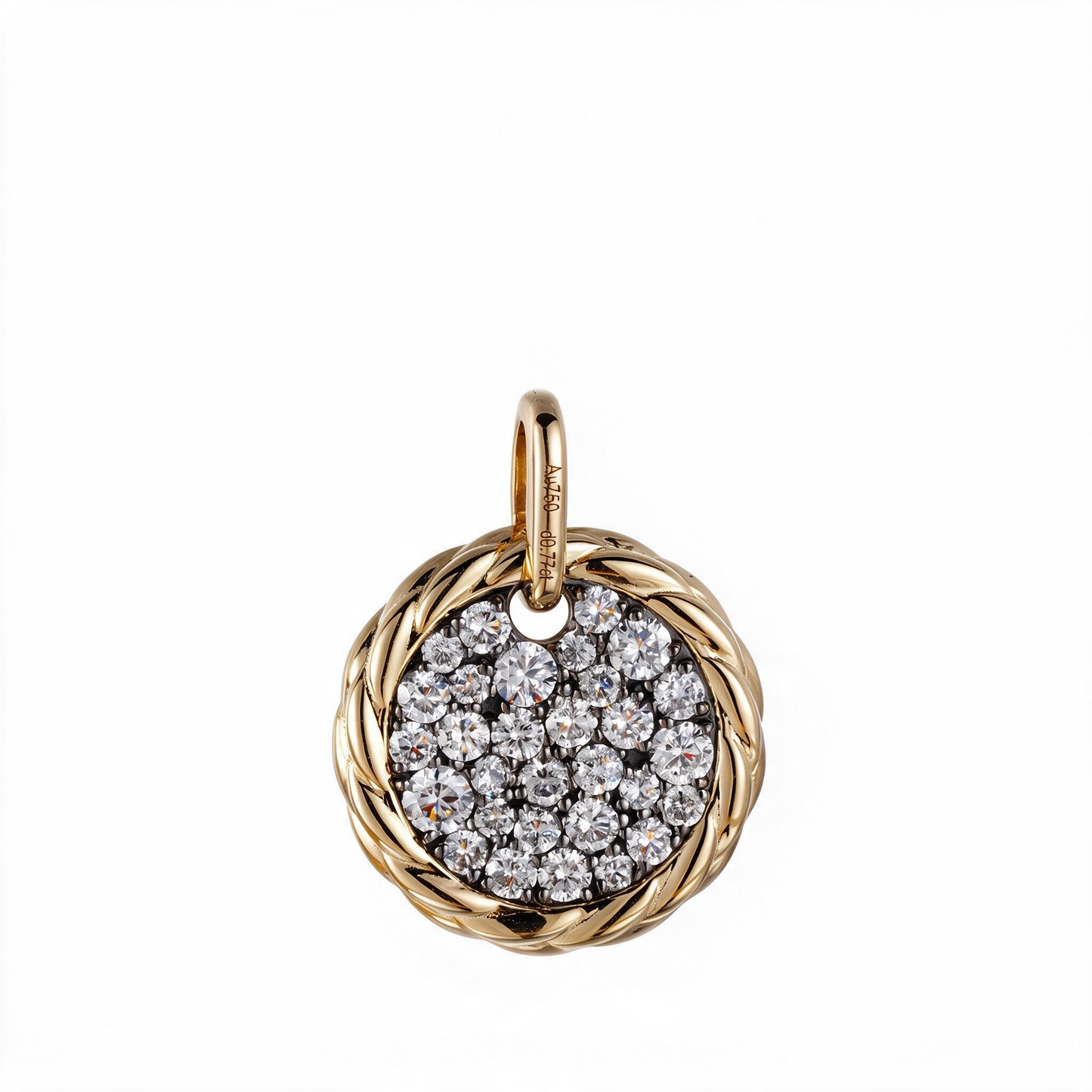 1.53ct Lab Grown Diamond Twisted Round Full Pav¨¦ Pendant
