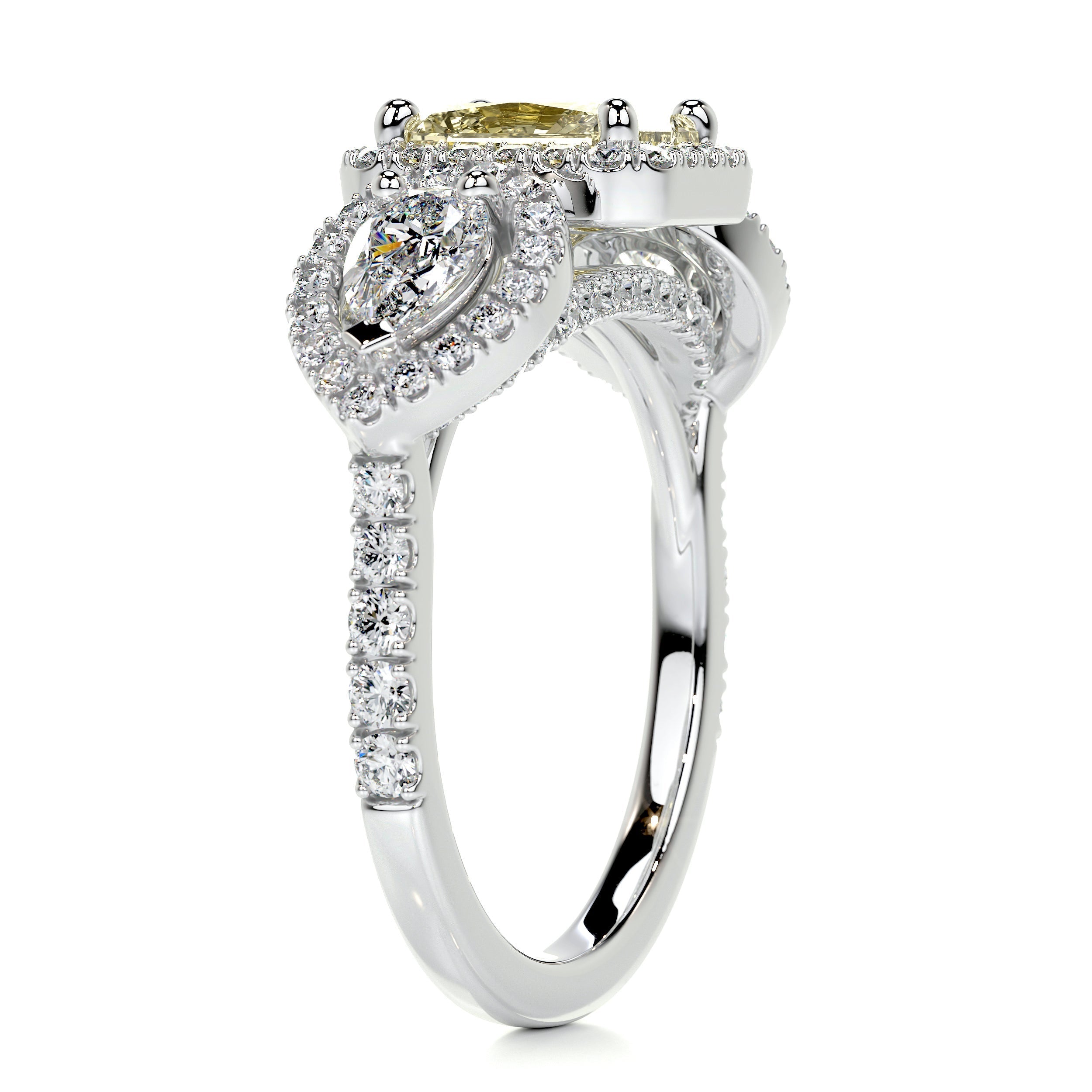 Violet Fantasy Diamond Engagement Ring - 18K White Gold (RTS)