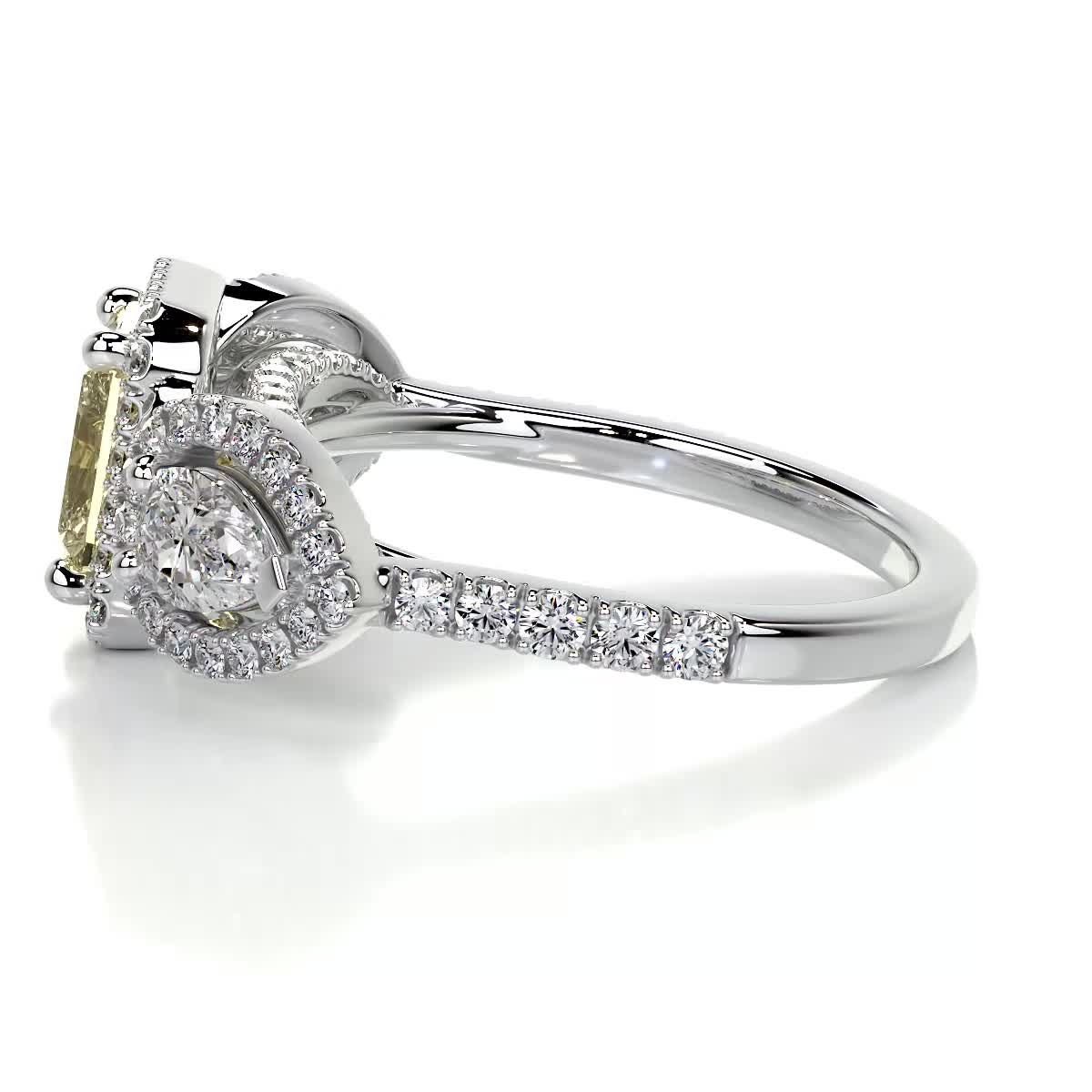 Violet Fantasy Diamond Engagement Ring - 18K White Gold (RTS)