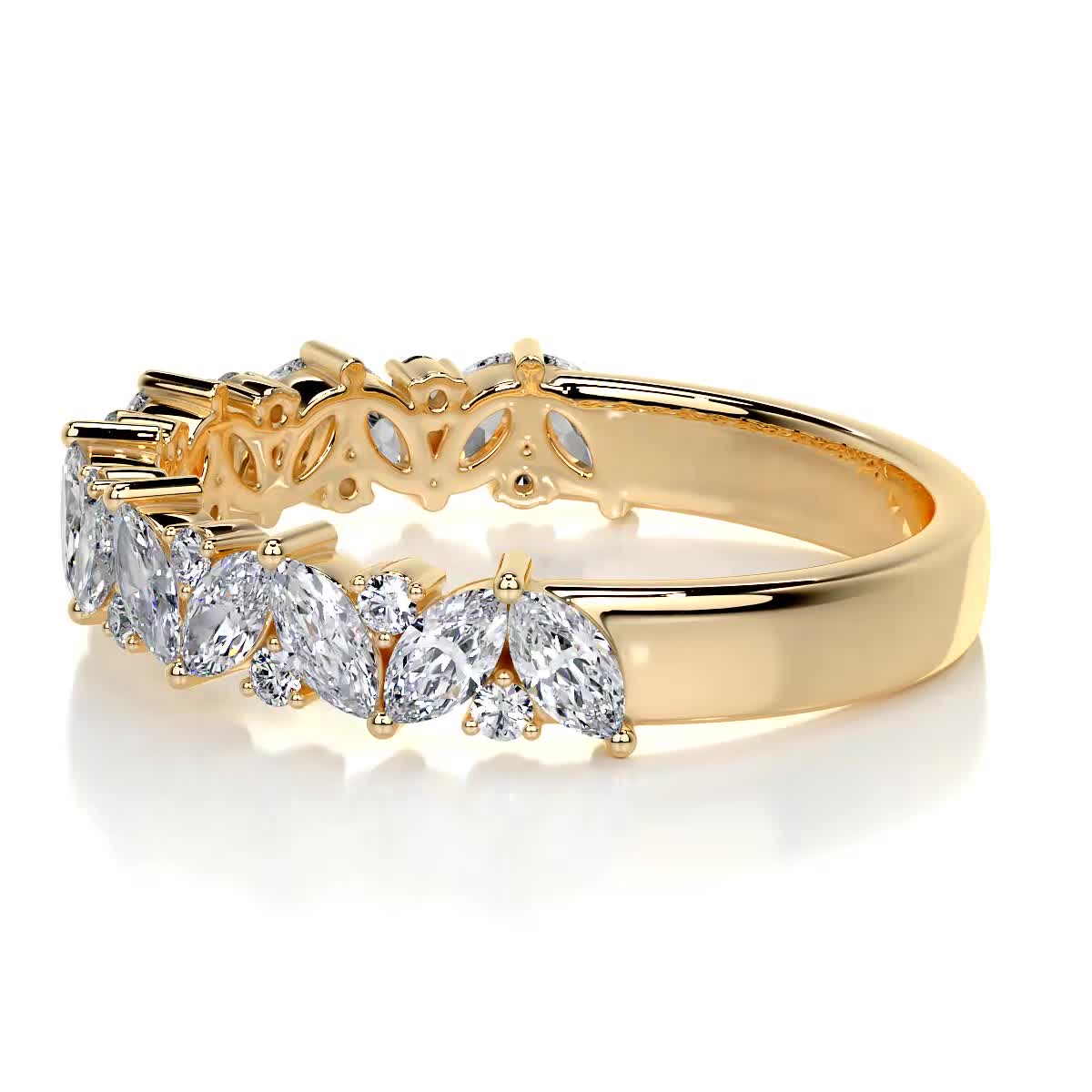 Regina Lab Grown Diamond Wedding Ring   (1 Carat) -18K Yellow Gold (RTS)