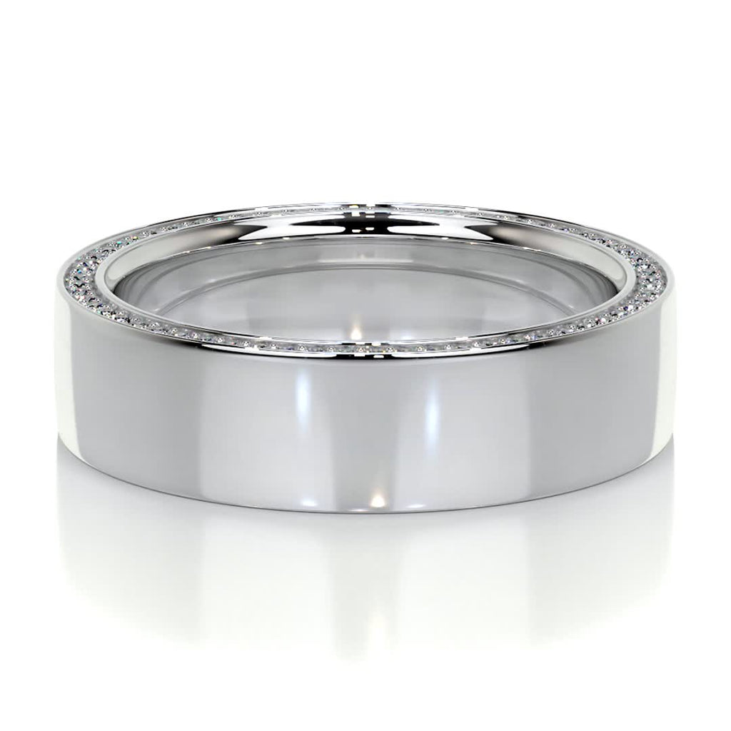 Greg Men's Diamond Wedding Band   (0.50 Carat) -14K White Gold (RTS)