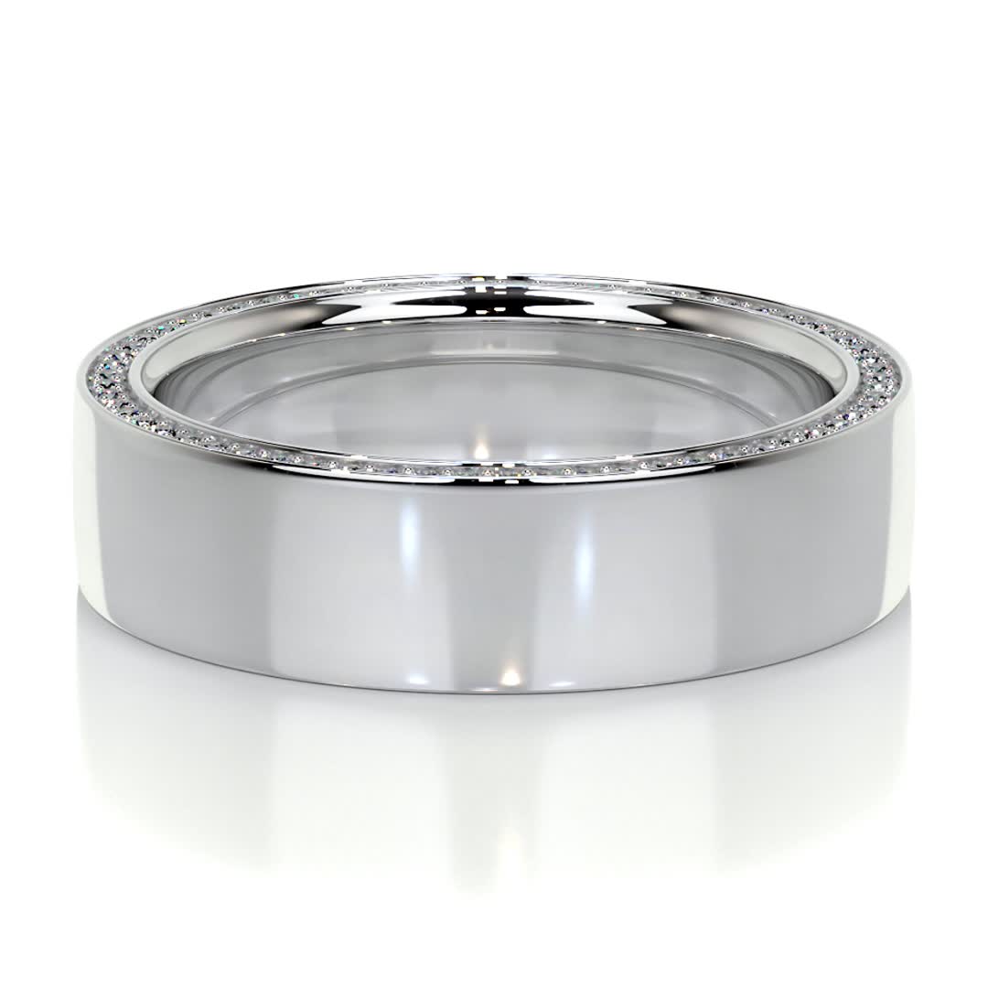 Greg Men's Diamond Wedding Band   (0.50 Carat) -14K White Gold (RTS)