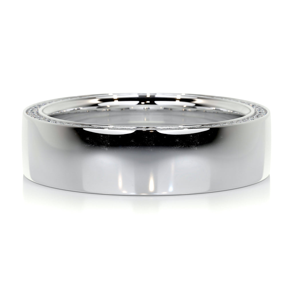 Greg Men's Diamond Wedding Band   (0.50 Carat) -14K White Gold (RTS)