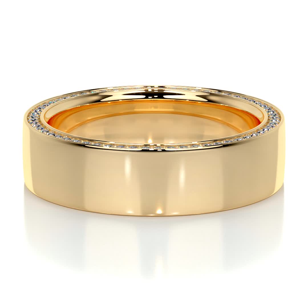 Greg Men's Diamond Wedding Band   (0.50 Carat) -18K Yellow Gold (RTS)
