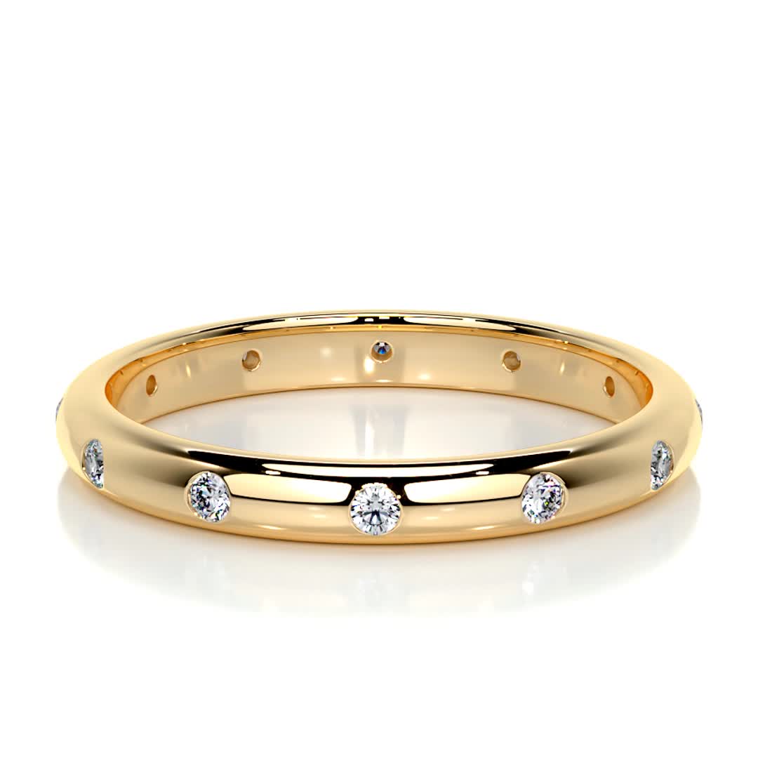 Jenni Men's Diamond Wedding Band   (0.20 Carat) -18K Yellow Gold (RTS)