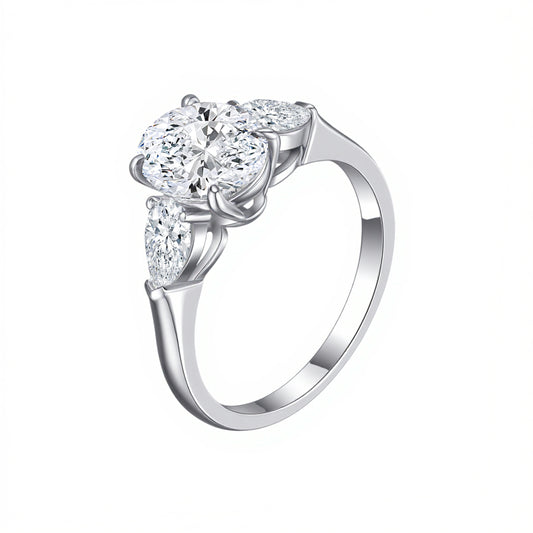 Lillian Lab Grown Diamond Ring -14K White Gold (RTS)