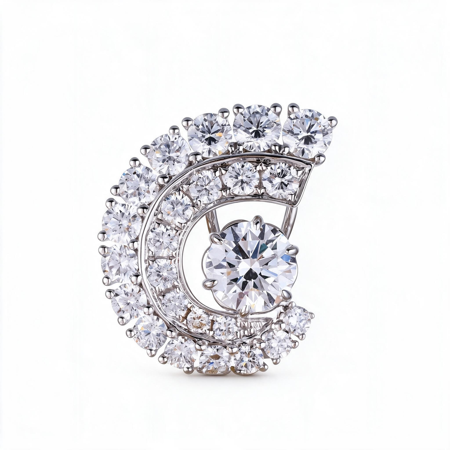 5.2ct Lab Grown Diamond Conch Shell Hoop Earrings L