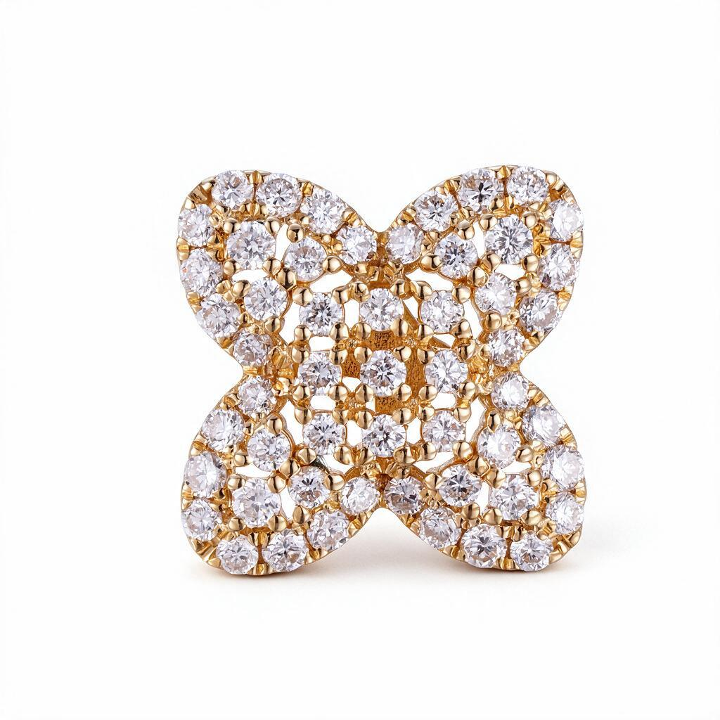 2.15ct Lab Grown Diamond Vintage Four Leaf Clover Earrings L