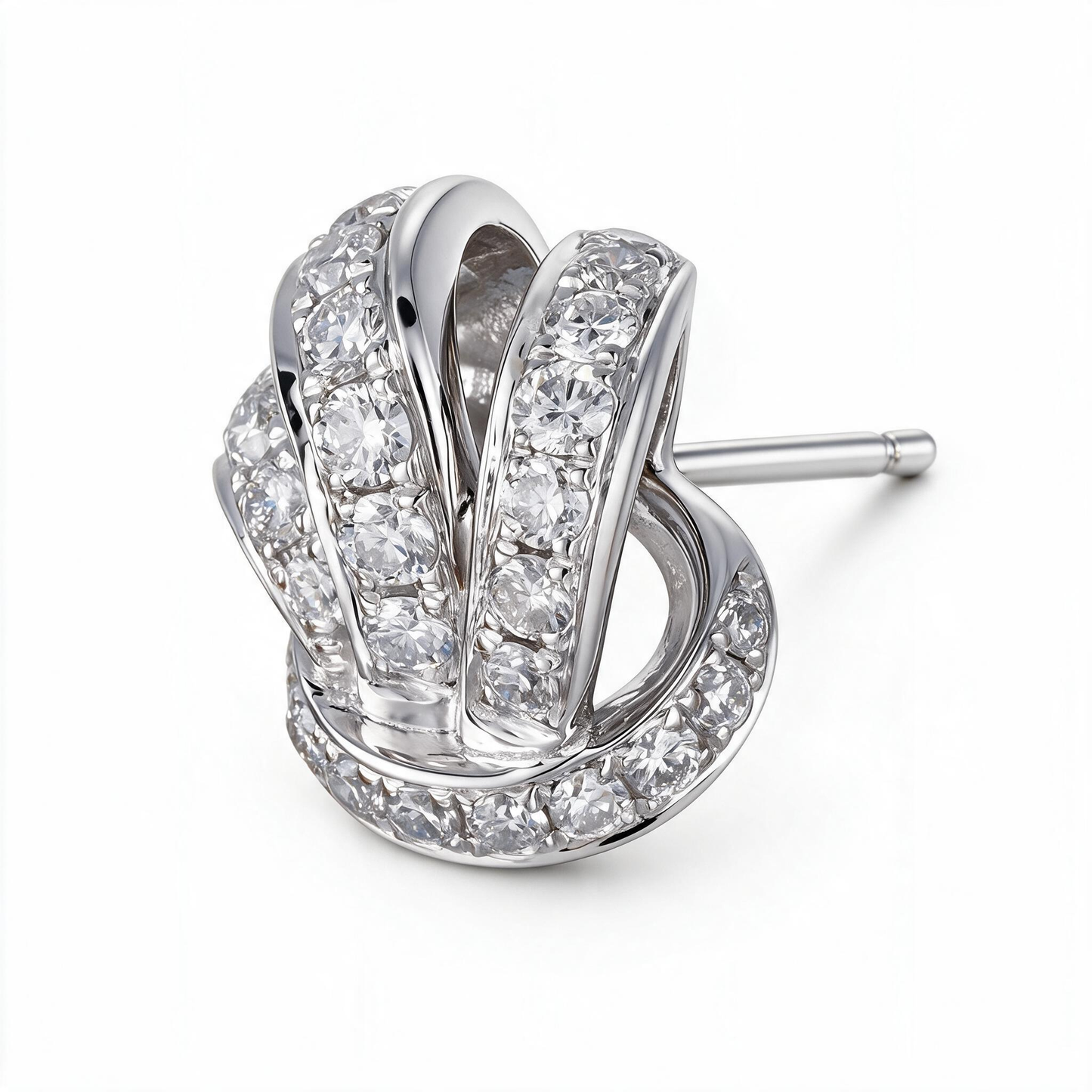 1.02ct Lab Grown Diamond Hydrangea Flower Stud Earrings
