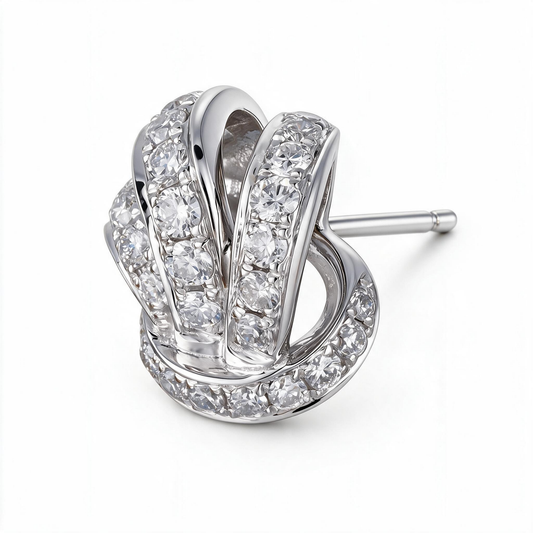 1.02ct Lab Grown Diamond Hydrangea Flower Stud Earrings