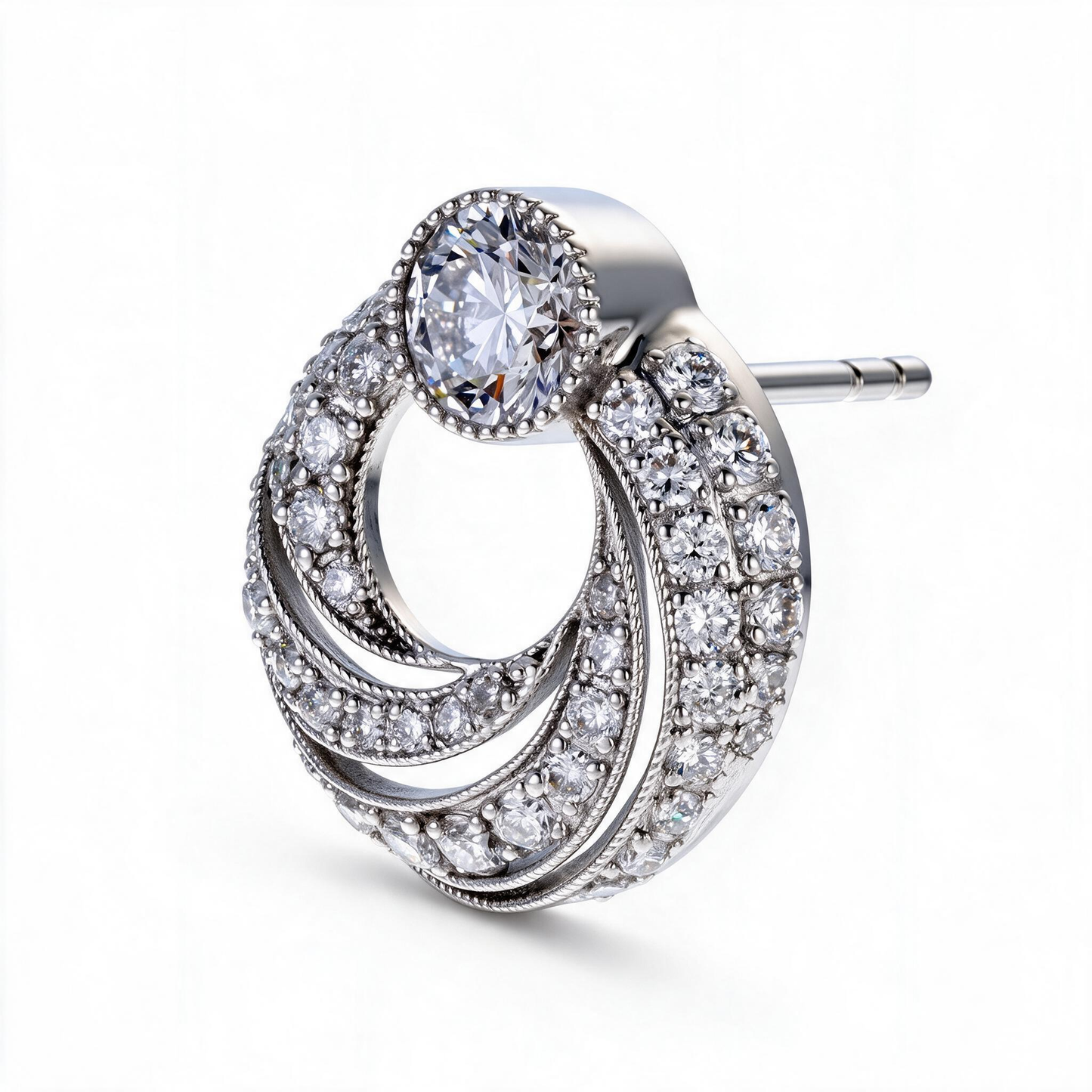 1.48ct Lab Grown Diamond Spiral Stud Earrings