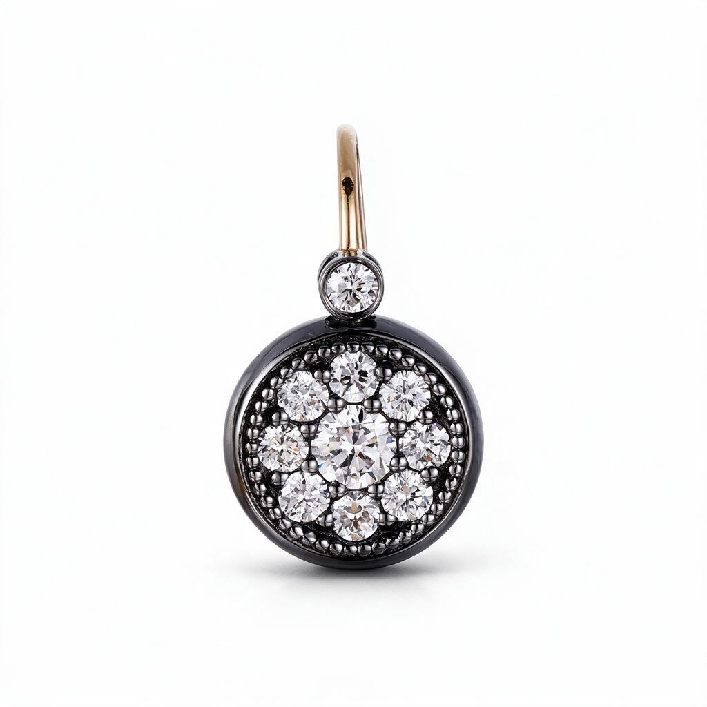 1.0ct Lab Grown Diamond Vintage Roulette Drop Earrings Black